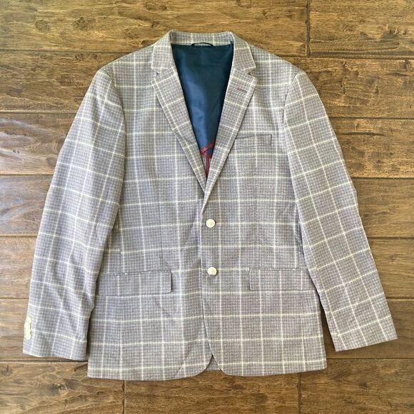 Ben Sherman Travel Blazer Men's 40R Purple Check Packable Sport Coat - Picture 1 of 10